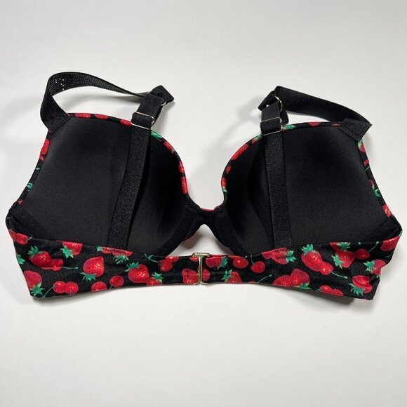 Victoria Secret 34A S SEXY TEE Push Up Bikini Top Bottom Set Shine Strap Cherry - Picture 8 of 10